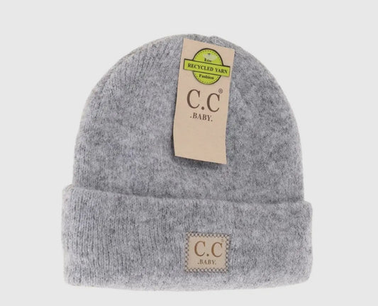 Soft ribbed CC beanie baby