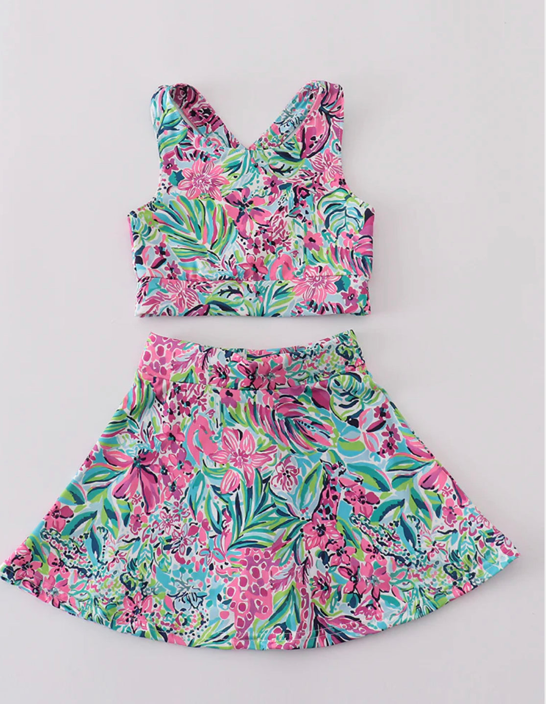 Jungle print skort set