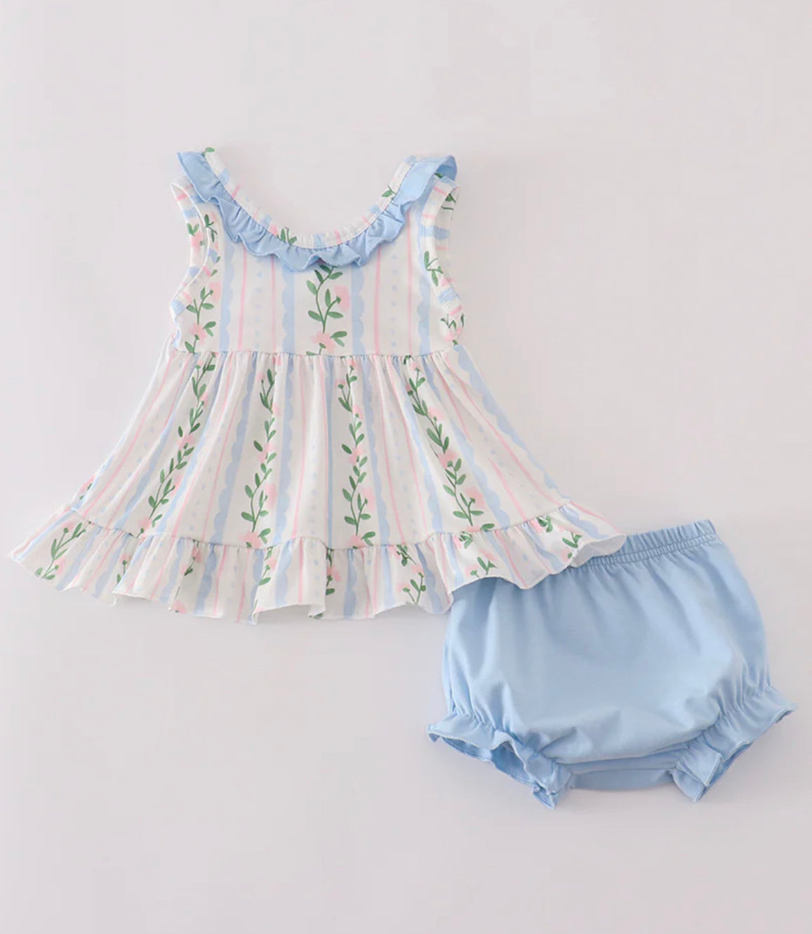 Blue floral bloomer set