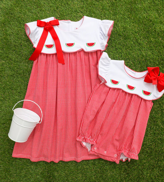 Watermelon scallop dress