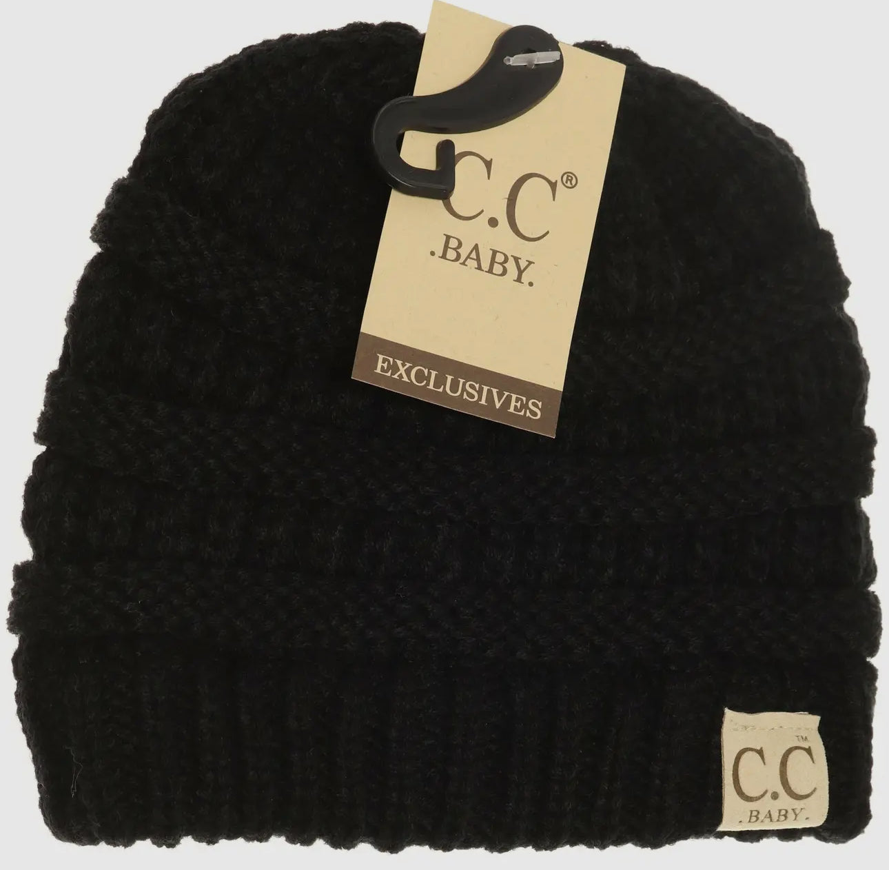 Solid knitted CC baby beanie
