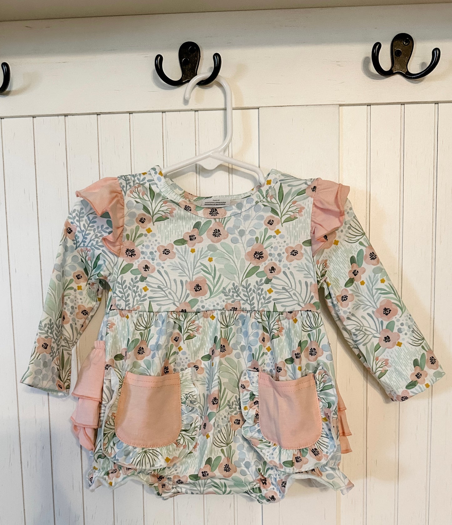 Floral girls ruffle bubble