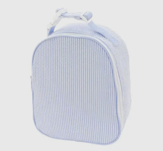 Blue seersucker lunch bag- includes name/monogram