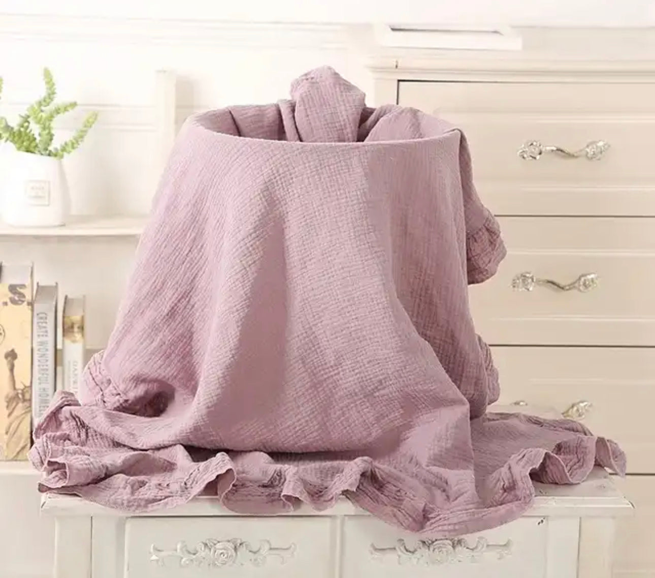 Ruffle edge Blanket- embroider me