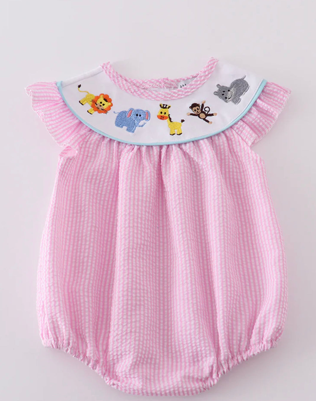 Zoo pink seersucker bubble