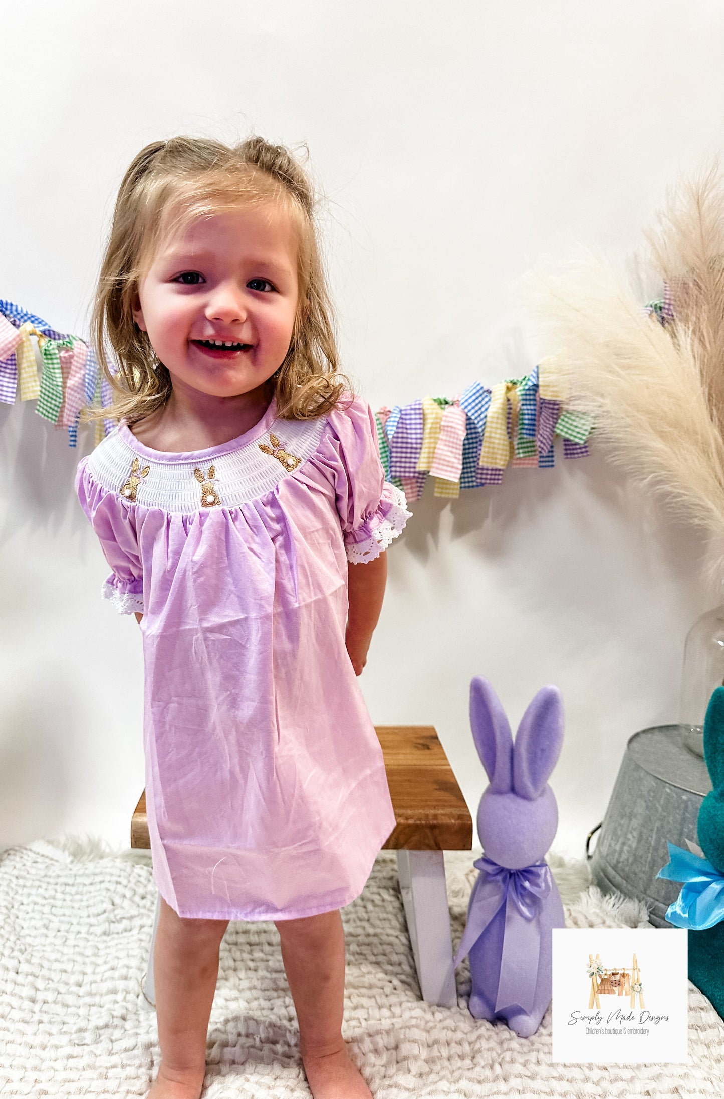 Smocked bunny dress