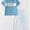 Blue gingham cow pant set
