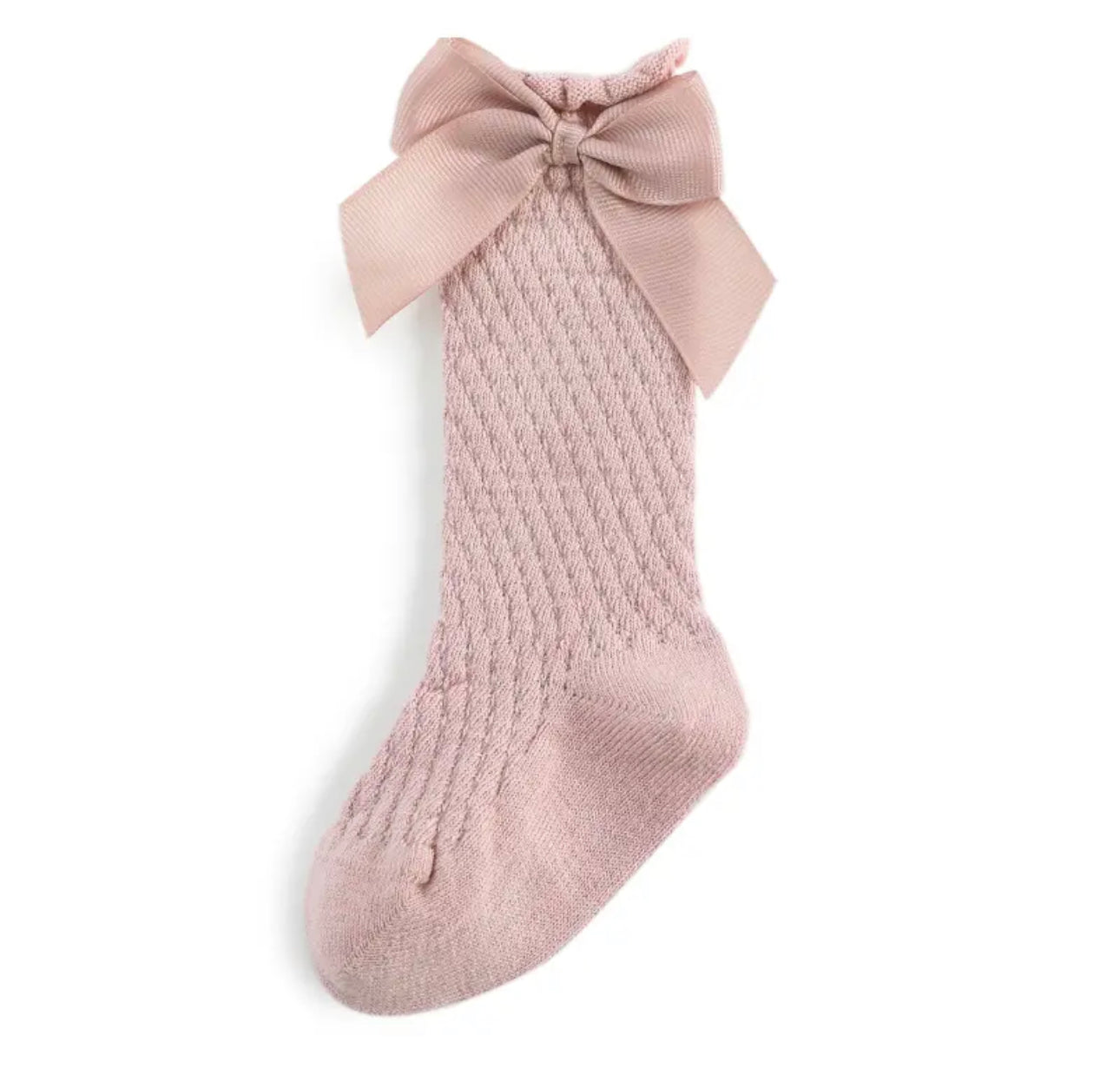 Textured bow knee socks
