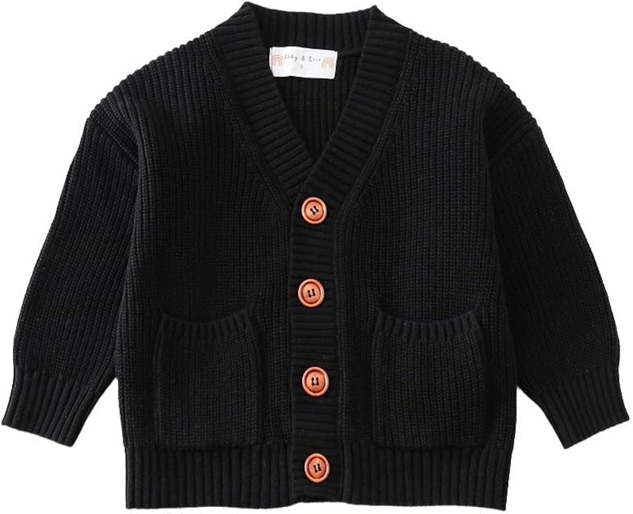 Black pocket cardigan sweater