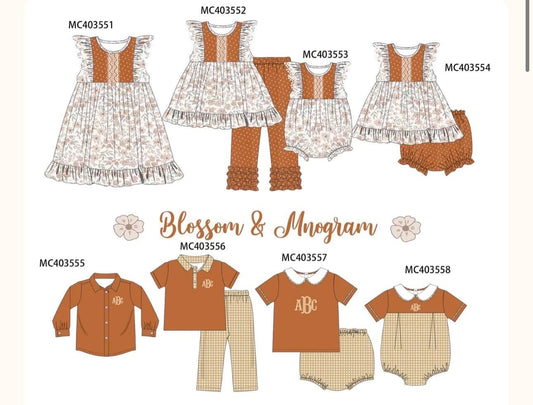 Boys rust collar bloomer set