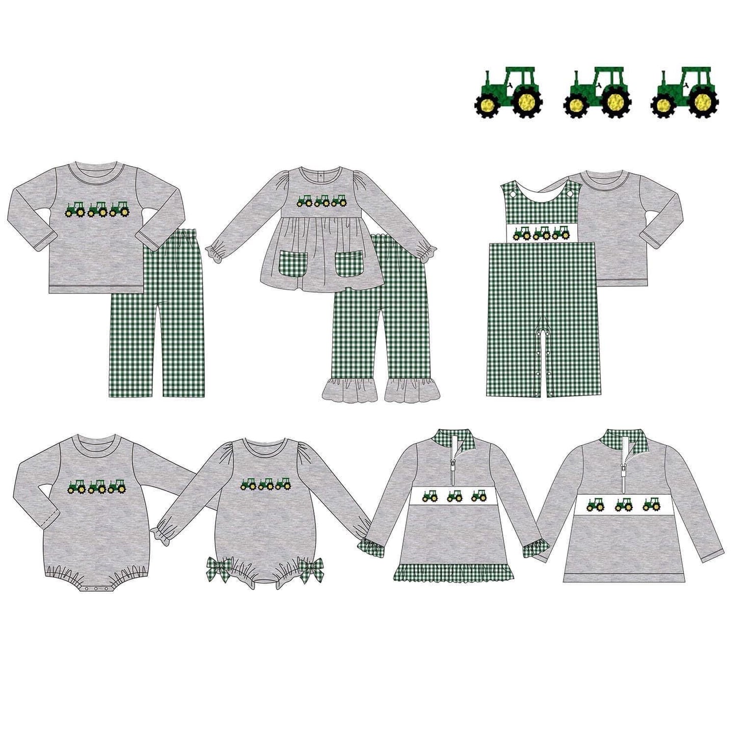 Tractor trio girls set