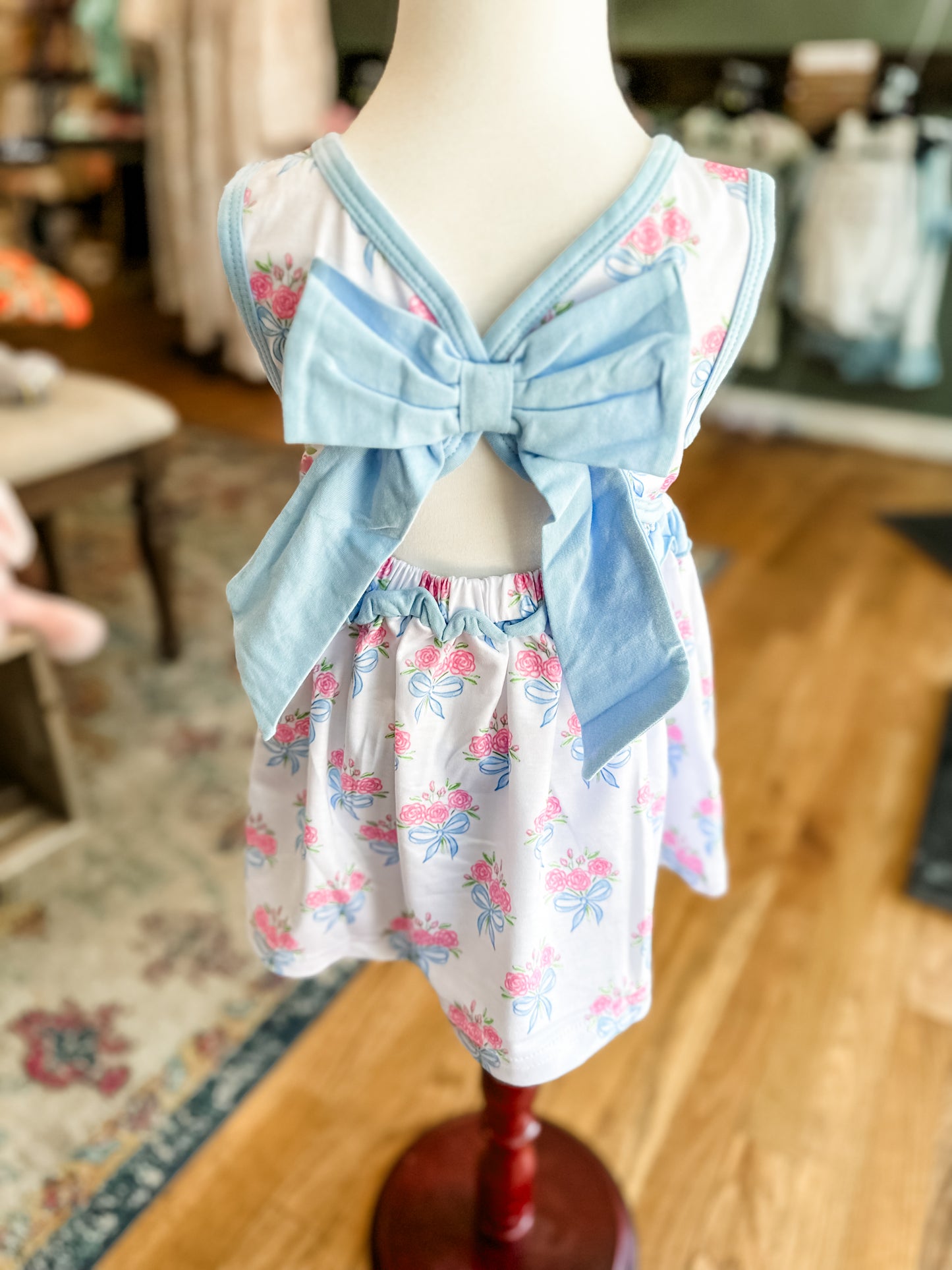 Florals bow back bloomer set