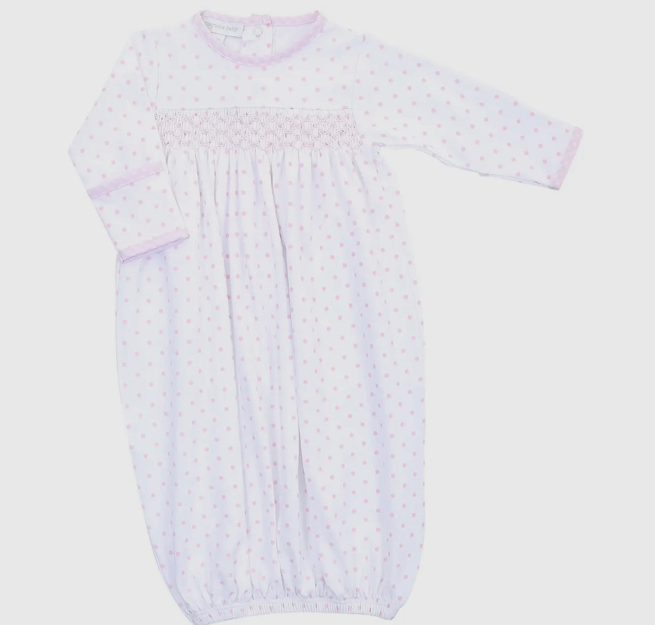 Gingham dots smocked gown