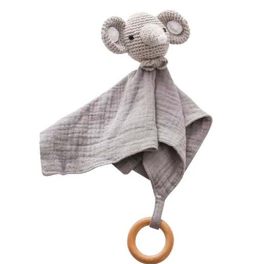 Animal lovey with teether