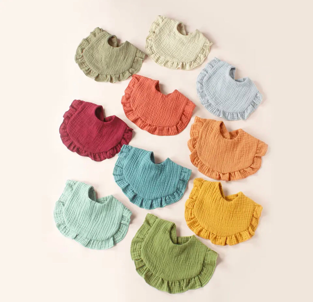 Ruffle edge bib- EMBROIDER ME