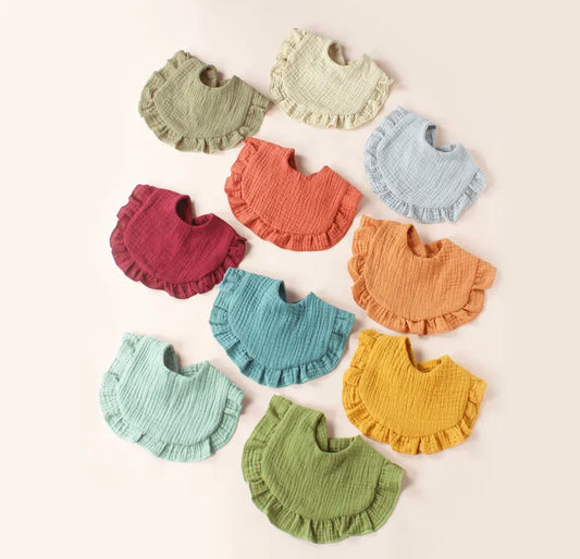 Ruffle edge bib- EMBROIDER ME