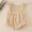Multi stripe linen girls ruffle bubble