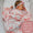 Pink bows swaddle blanket