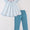 Blue gingham cow pant girls set
