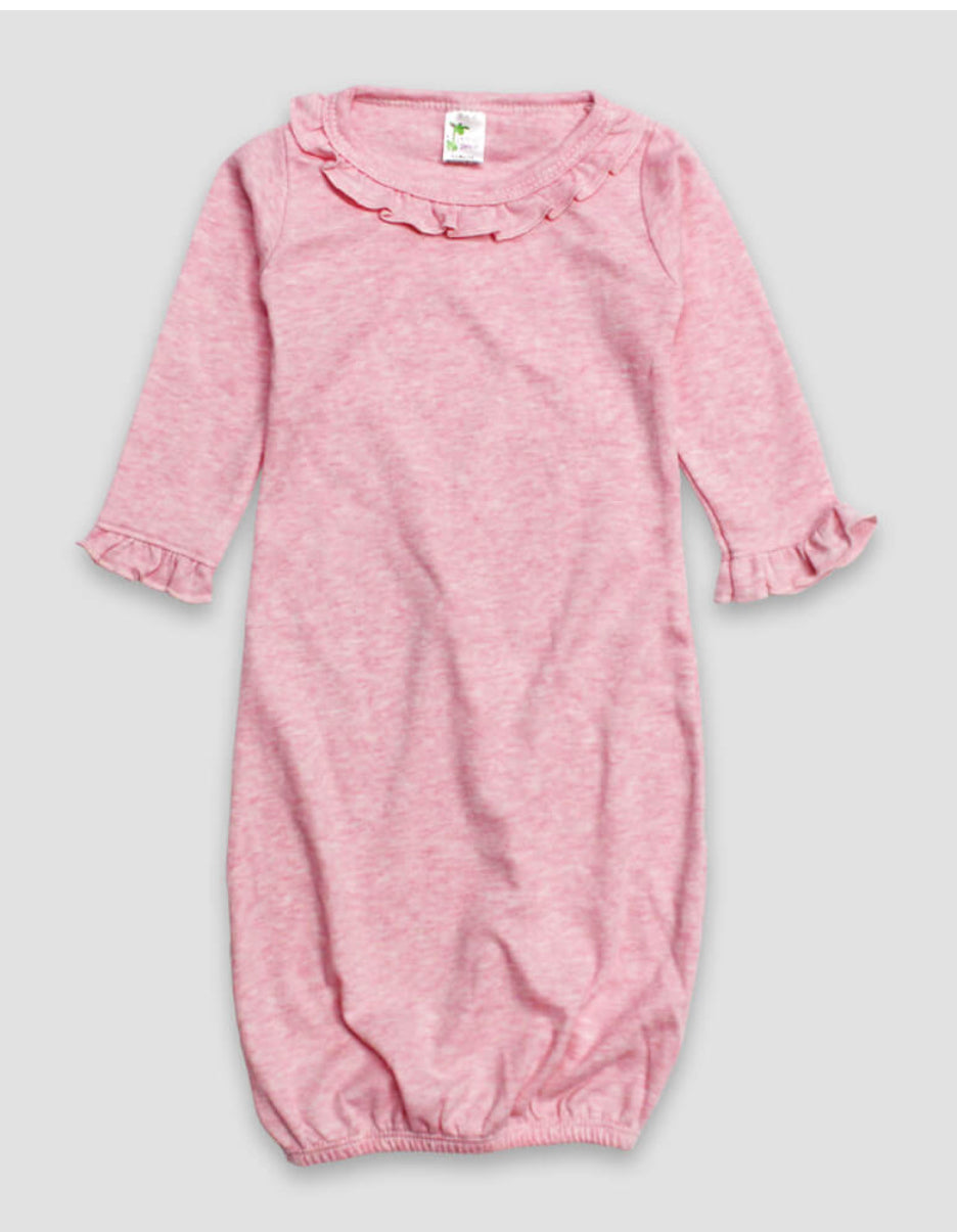 Ruffle baby gown- INCLUDES EMBROIDERY