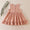Blush button down ruffle linen dress