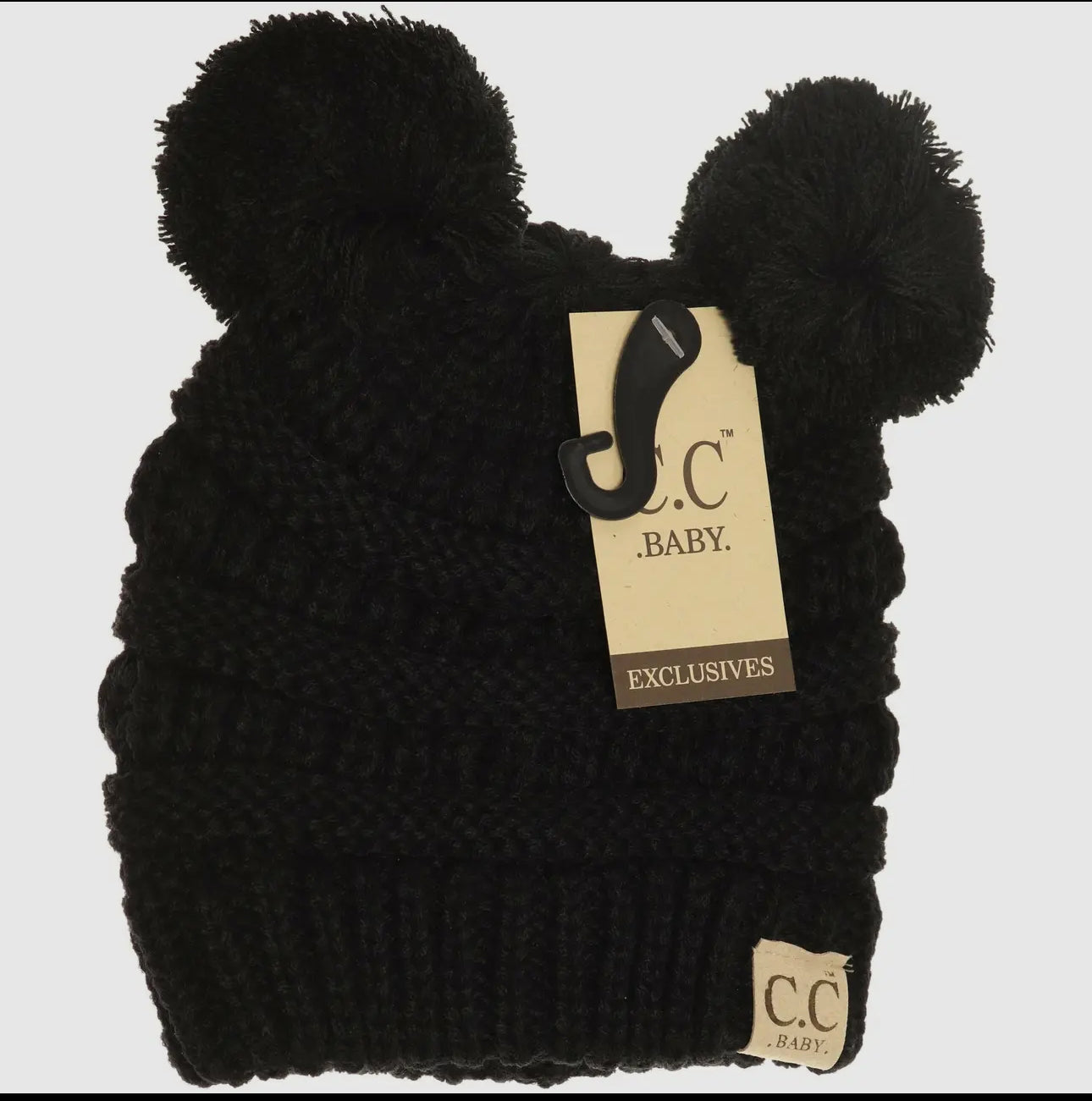 Baby double pom beanie