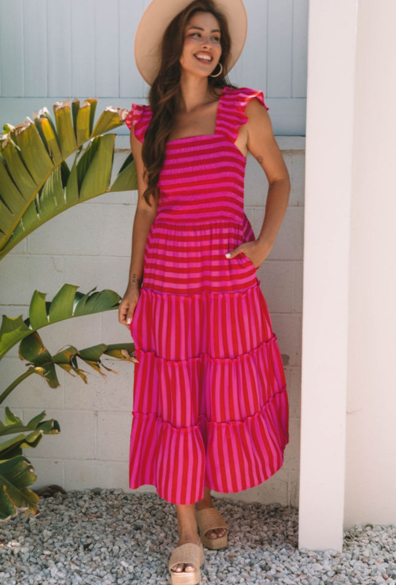 Pink striped dress