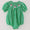 Green gingham smocked Santa bubble