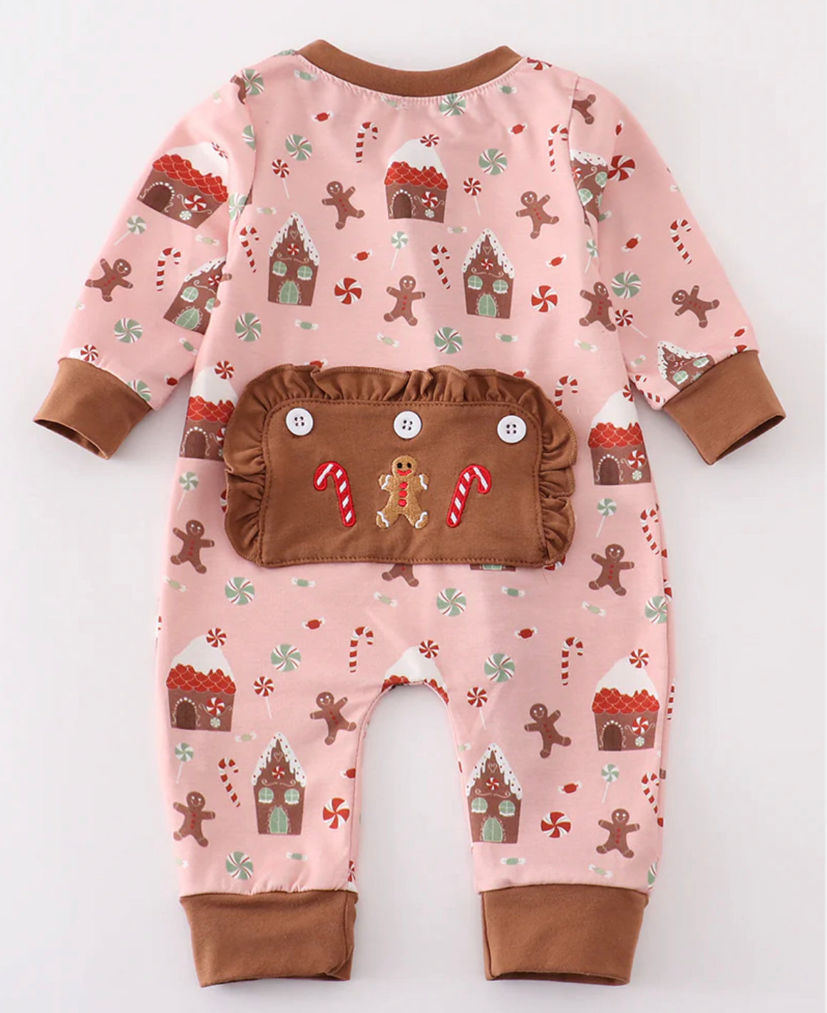Pink Gingerbread romper
