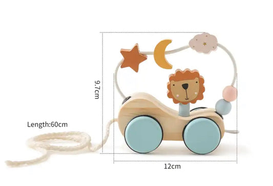 Wooden Montessori pull car