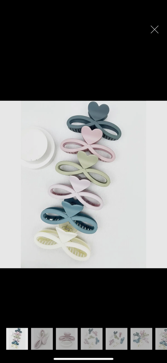 Heart matte hair clip