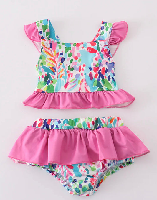 Rainbow garden girls 2pc swim