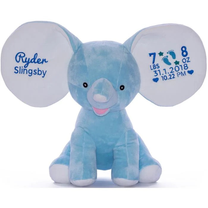 Grey elephant- INCLUDES EMBROIDERY ON EAR