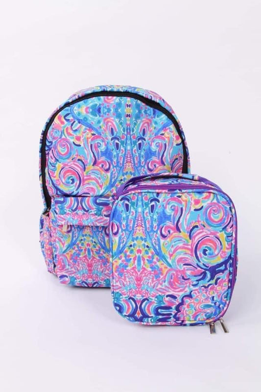 Blue Lilly backpack + lunch box