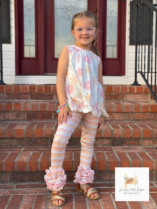 Floral Bow back legging set