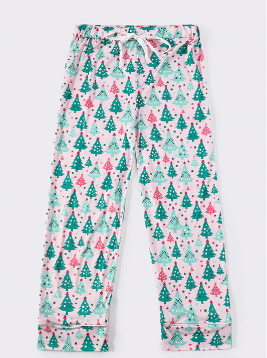 Christmas tree adult print pants