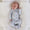Peterpan collar zippy bamboo- dusty blue