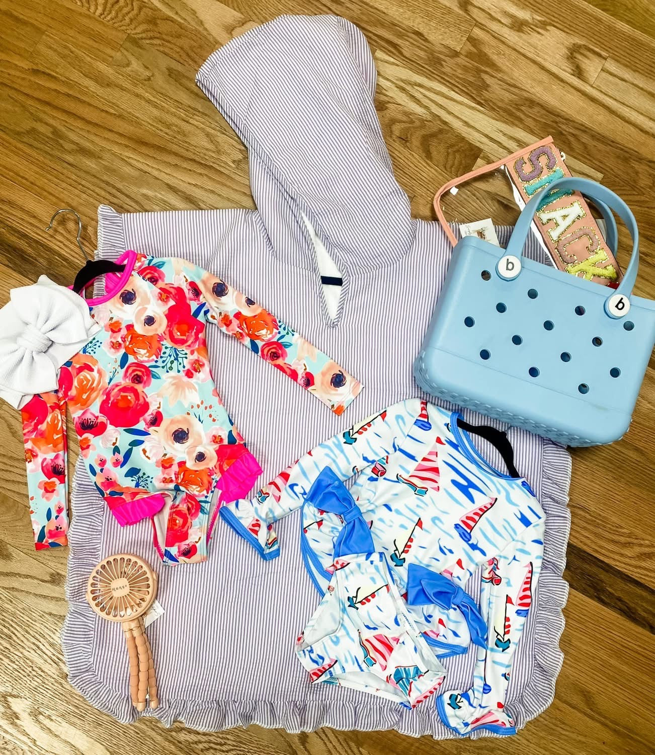 Seersucker Hooded Cape Towels - embroider me!