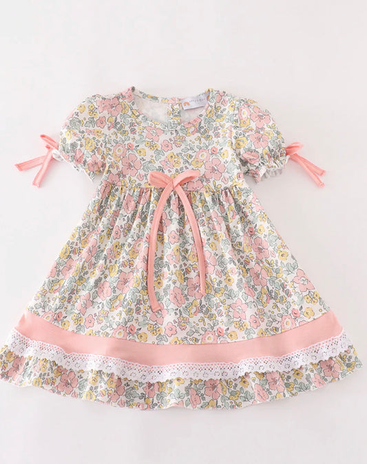 Pink floral girls dress mama & me
