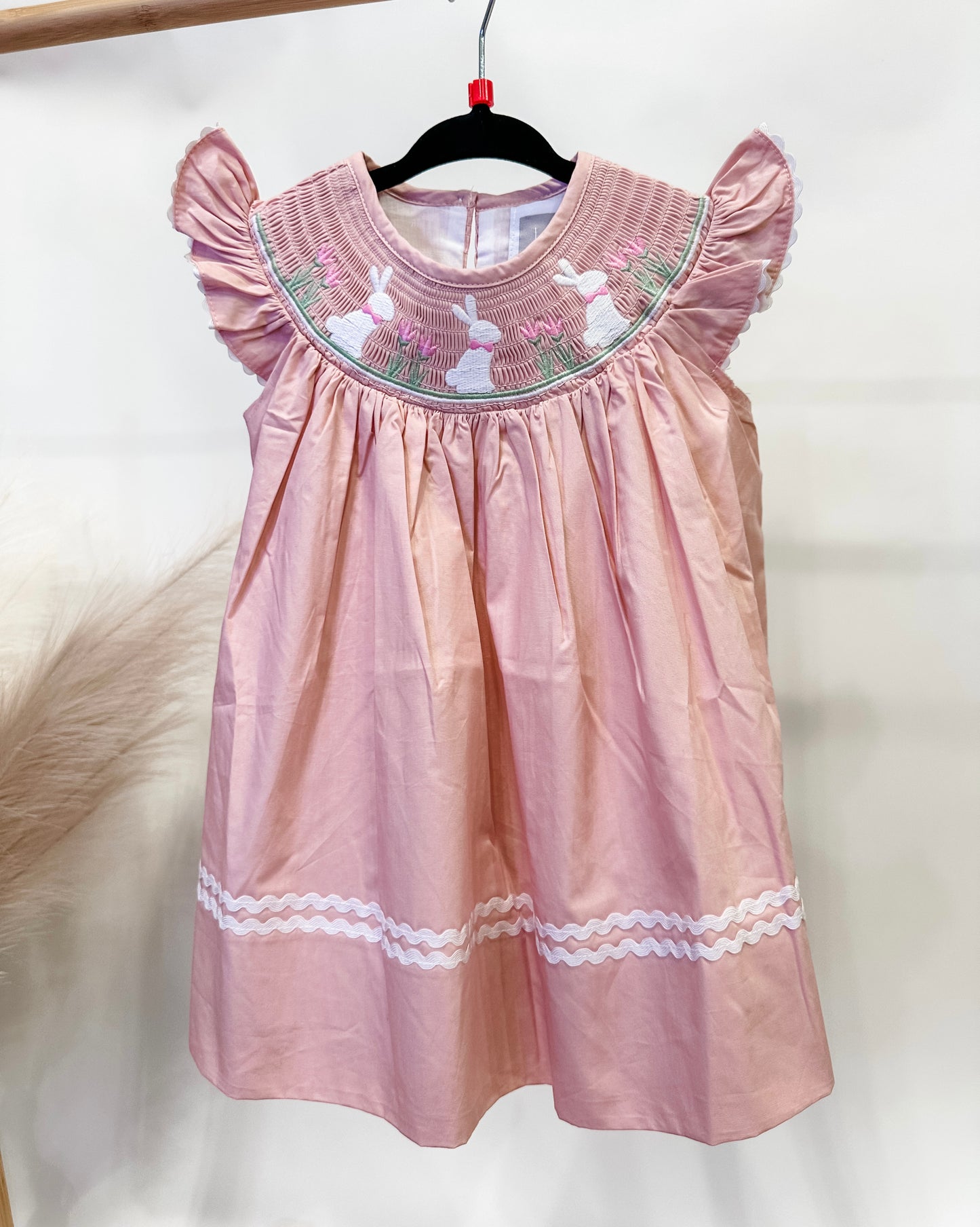 Pink smocked Easter dress