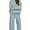 Long sleeve ribbed set- blue