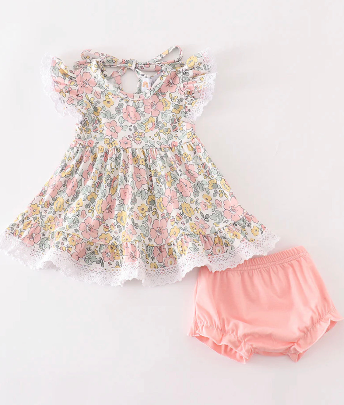 Pink floral bloomer set