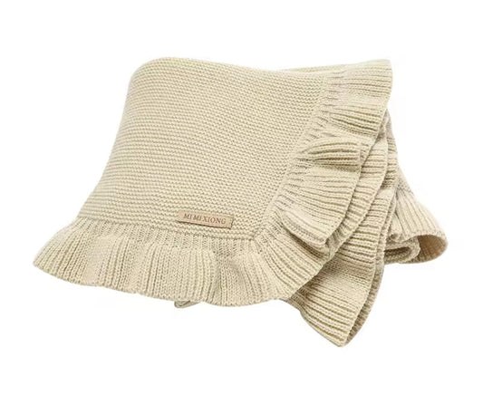 Khaki ruffle blanket