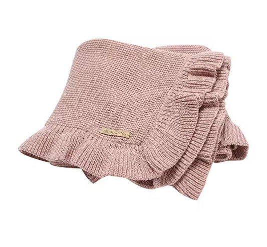 Pink ruffle blanket