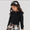 Black ruffle knit sweater
