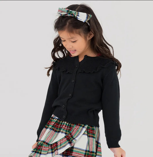 Black ruffle knit sweater