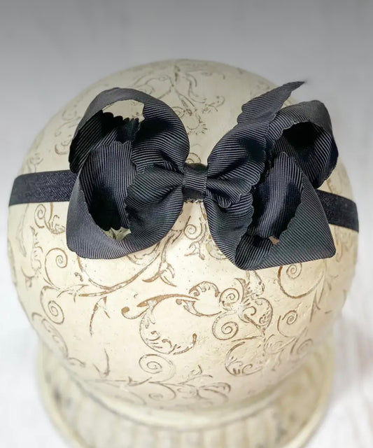 Scalloped headband bow 4.5in