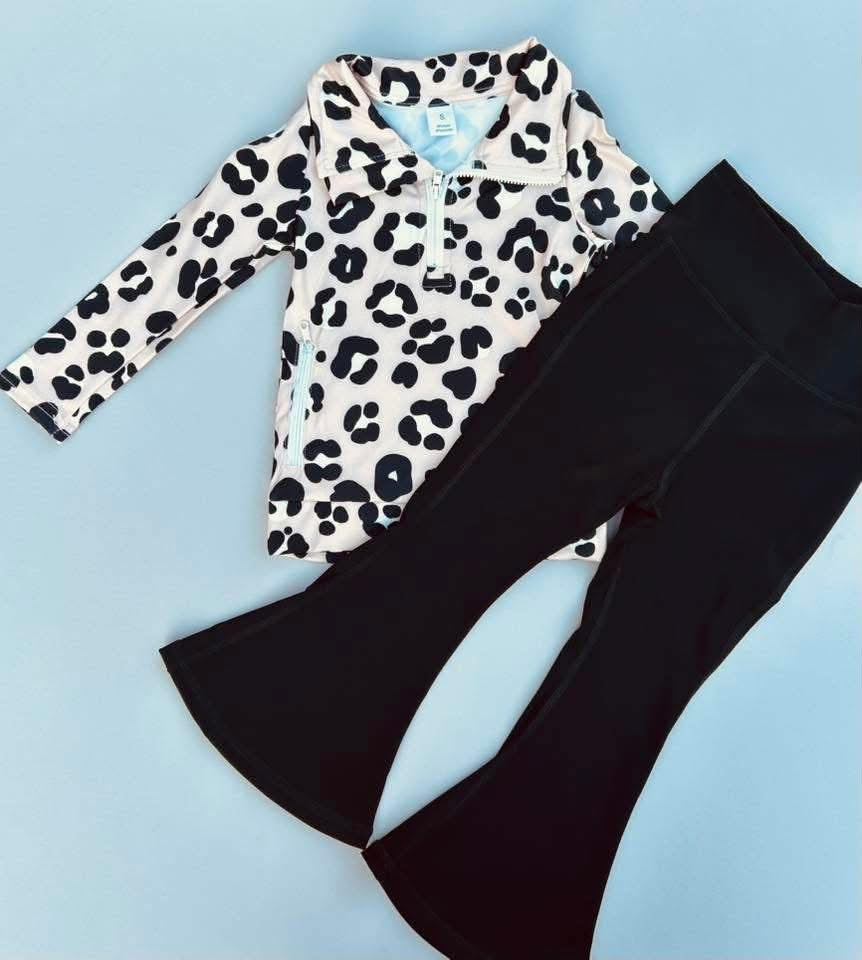 Leopard athletic girls pant set