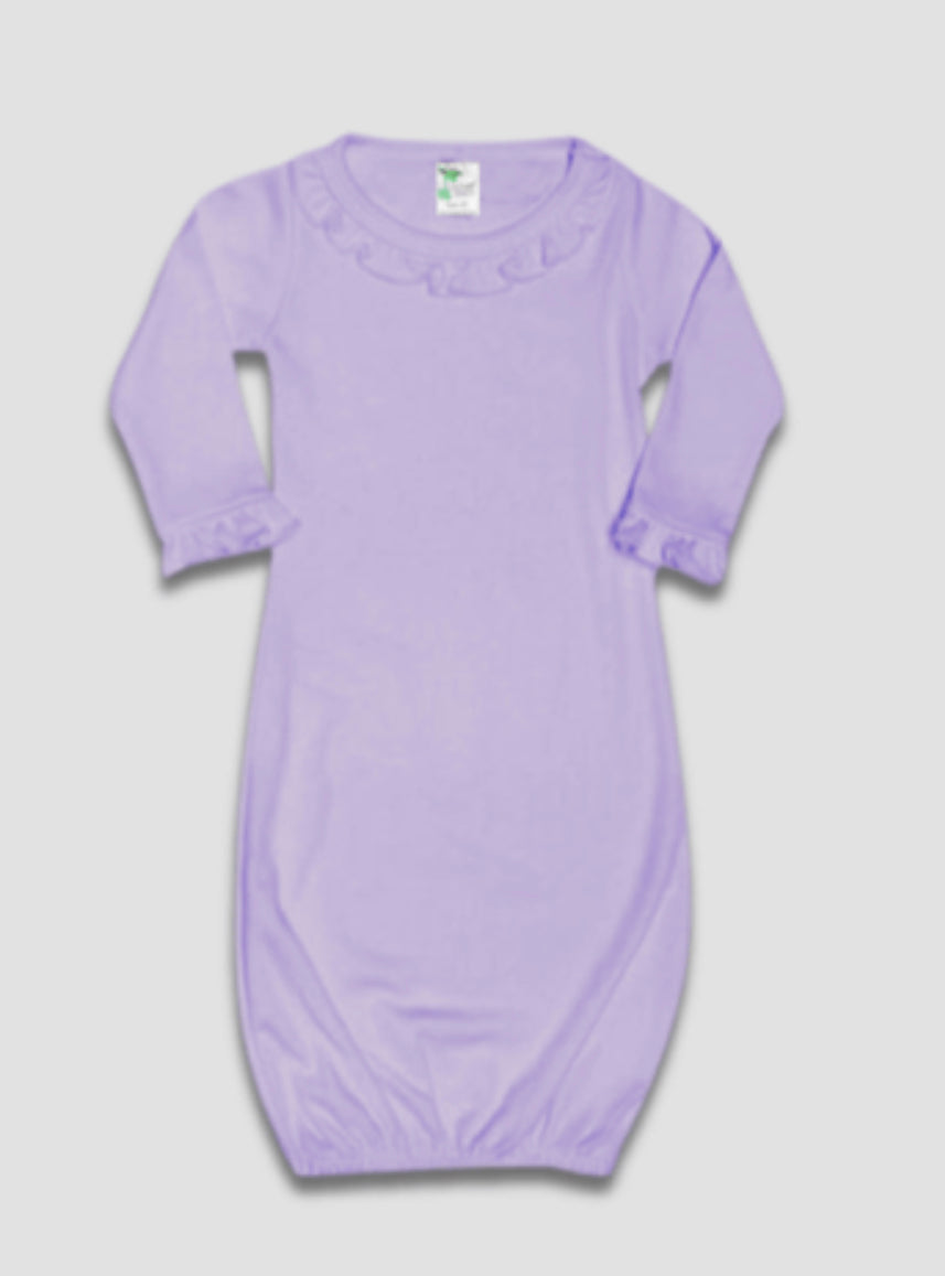 Ruffle baby gown- INCLUDES EMBROIDERY