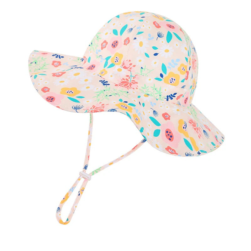Pink floral sun hat